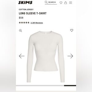 SKIMS cotton jersey long sleeve tee
